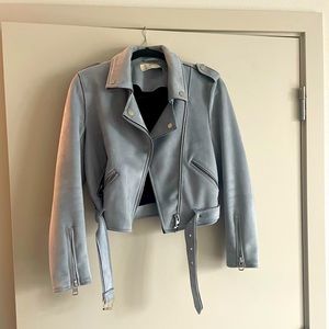 ZARA suede bomber jacket. Size: Medium. Color:Bluish/Grey.